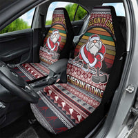 Hockey Checking It Once Checking It Twice Car Seat Cover Santa Playing Ice Hockey Christmas DT04 - Wonder Print Shop