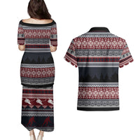 Hockey Checking It Once Checking It Twice Couples Matching Puletasi and Hawaiian Shirt Santa Playing Ice Hockey Christmas DT04 - Wonder Print Shop