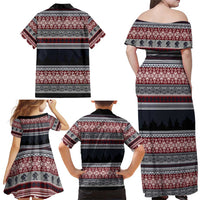 Hockey Checking It Once Checking It Twice Family Matching Off Shoulder Maxi Dress and Hawaiian Shirt Santa Playing Ice Hockey Christmas DT04 - Wonder Print Shop