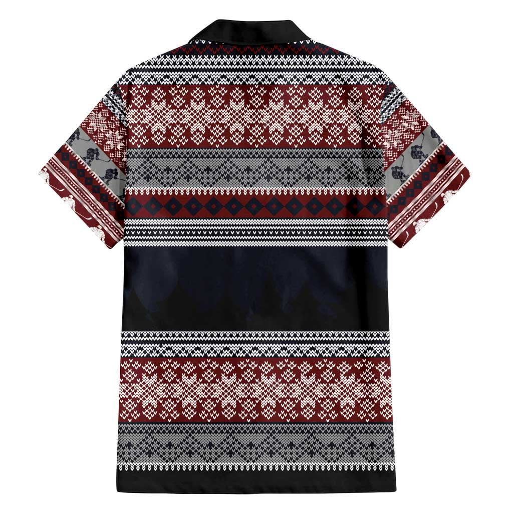 Hockey Checking It Once Checking It Twice Family Matching Off Shoulder Maxi Dress and Hawaiian Shirt Santa Playing Ice Hockey Christmas DT04 - Wonder Print Shop