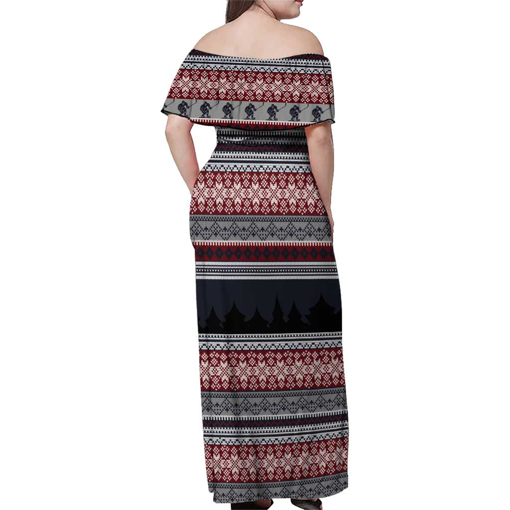 Hockey Checking It Once Checking It Twice Family Matching Off Shoulder Maxi Dress and Hawaiian Shirt Santa Playing Ice Hockey Christmas DT04 - Wonder Print Shop