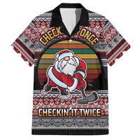 Hockey Checking It Once Checking It Twice Family Matching Puletasi and Hawaiian Shirt Santa Playing Ice Hockey Christmas DT04 - Wonder Print Shop