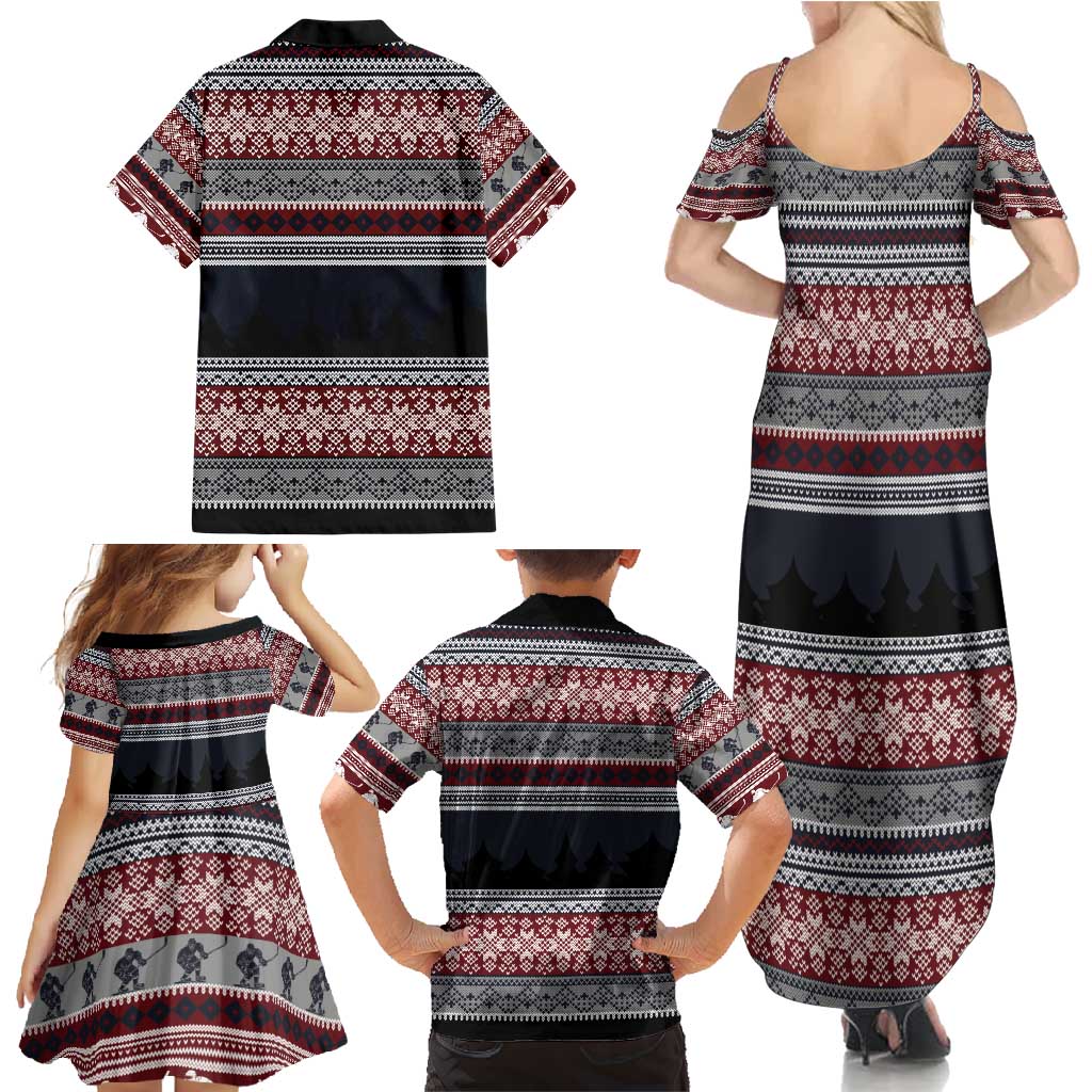 Hockey Checking It Once Checking It Twice Family Matching Summer Maxi Dress and Hawaiian Shirt Santa Playing Ice Hockey Christmas DT04 - Wonder Print Shop