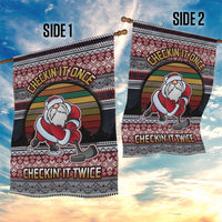 Hockey Checking It Once Checking It Twice Garden Flag Santa Playing Ice Hockey Christmas DT04 - Wonder Print Shop
