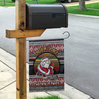 Hockey Checking It Once Checking It Twice Garden Flag Santa Playing Ice Hockey Christmas DT04 - Wonder Print Shop