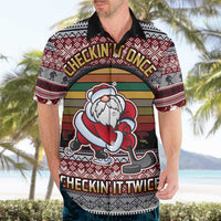 Hockey Checking It Once Checking It Twice Hawaiian Shirt Santa Playing Ice Hockey Christmas DT04 - Wonder Print Shop