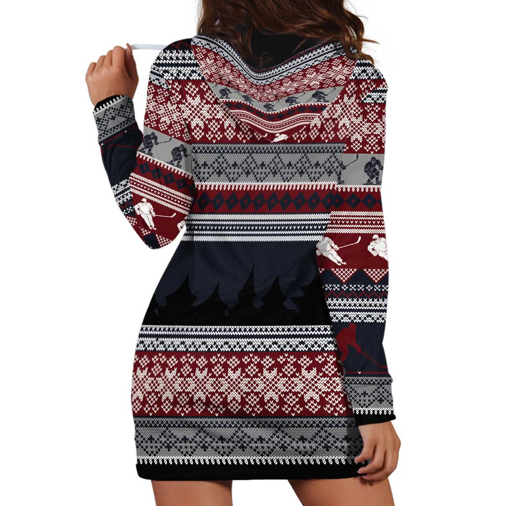 Hockey Checking It Once Checking It Twice Hoodie Dress Santa Playing Ice Hockey Christmas DT04 - Wonder Print Shop