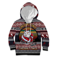 Hockey Checking It Once Checking It Twice Kid Hoodie Santa Playing Ice Hockey Christmas DT04 - Wonder Print Shop