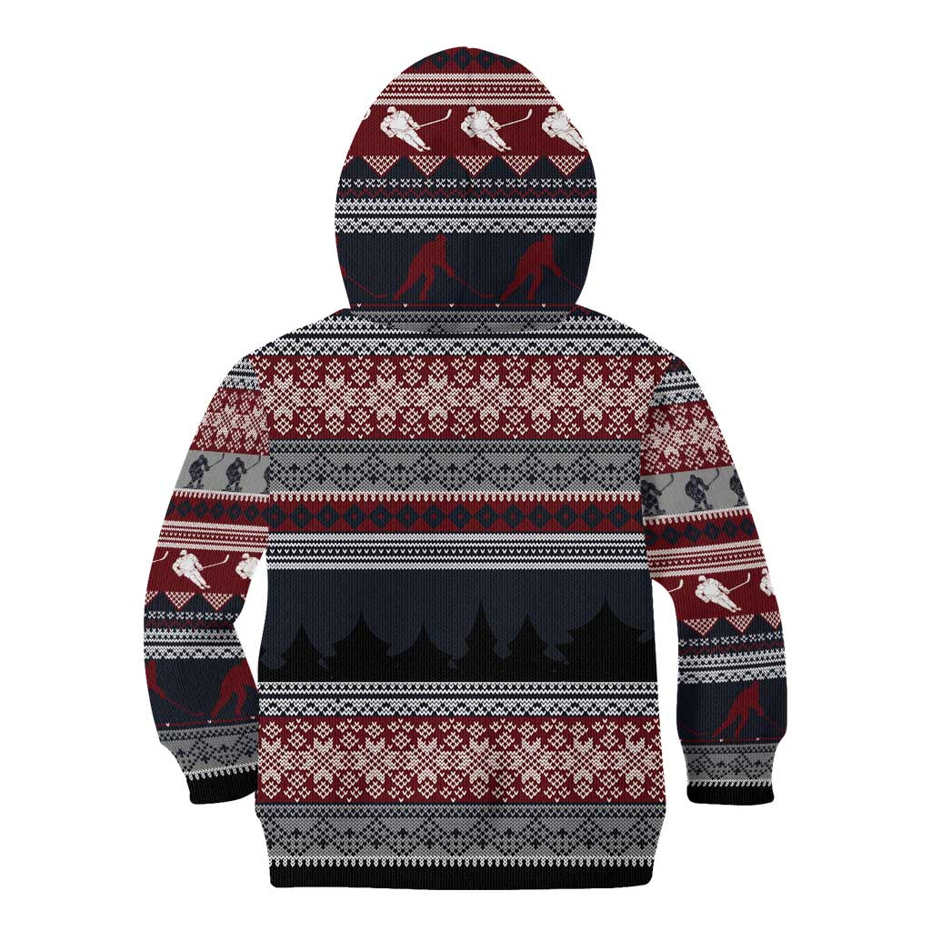 Hockey Checking It Once Checking It Twice Kid Hoodie Santa Playing Ice Hockey Christmas DT04 - Wonder Print Shop