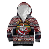 Hockey Checking It Once Checking It Twice Kid Hoodie Santa Playing Ice Hockey Christmas DT04 - Wonder Print Shop