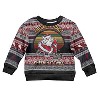 Hockey Checking It Once Checking It Twice Kid Ugly Christmas Sweater Santa Playing Ice Hockey Christmas DT04 - Wonder Print Shop