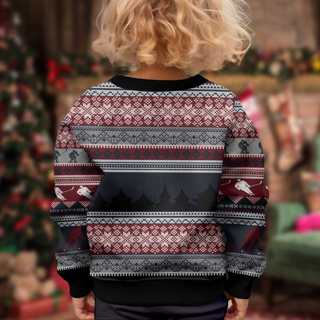Hockey Checking It Once Checking It Twice Kid Ugly Christmas Sweater Santa Playing Ice Hockey Christmas DT04 - Wonder Print Shop