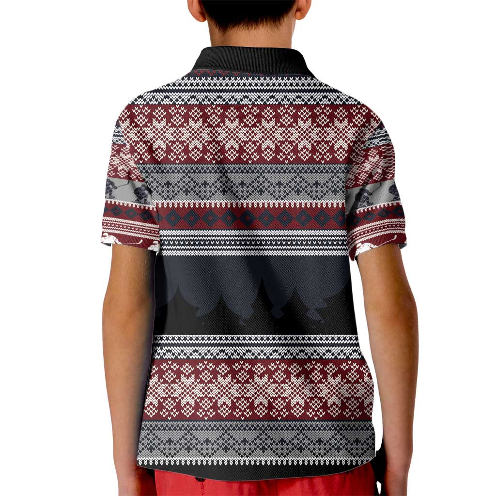 Hockey Checking It Once Checking It Twice Kid Polo Shirt Santa Playing Ice Hockey Christmas DT04 - Wonder Print Shop