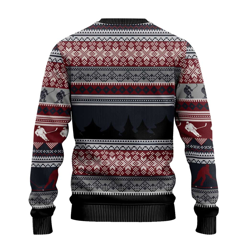 Hockey Checking It Once Checking It Twice Ugly Christmas Sweater Santa Playing Ice Hockey Christmas DT04 - Wonder Print Shop