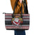 Hockey Checking It Once Checking It Twice Leather Tote Bag Santa Playing Ice Hockey Christmas DT04 - Wonder Print Shop