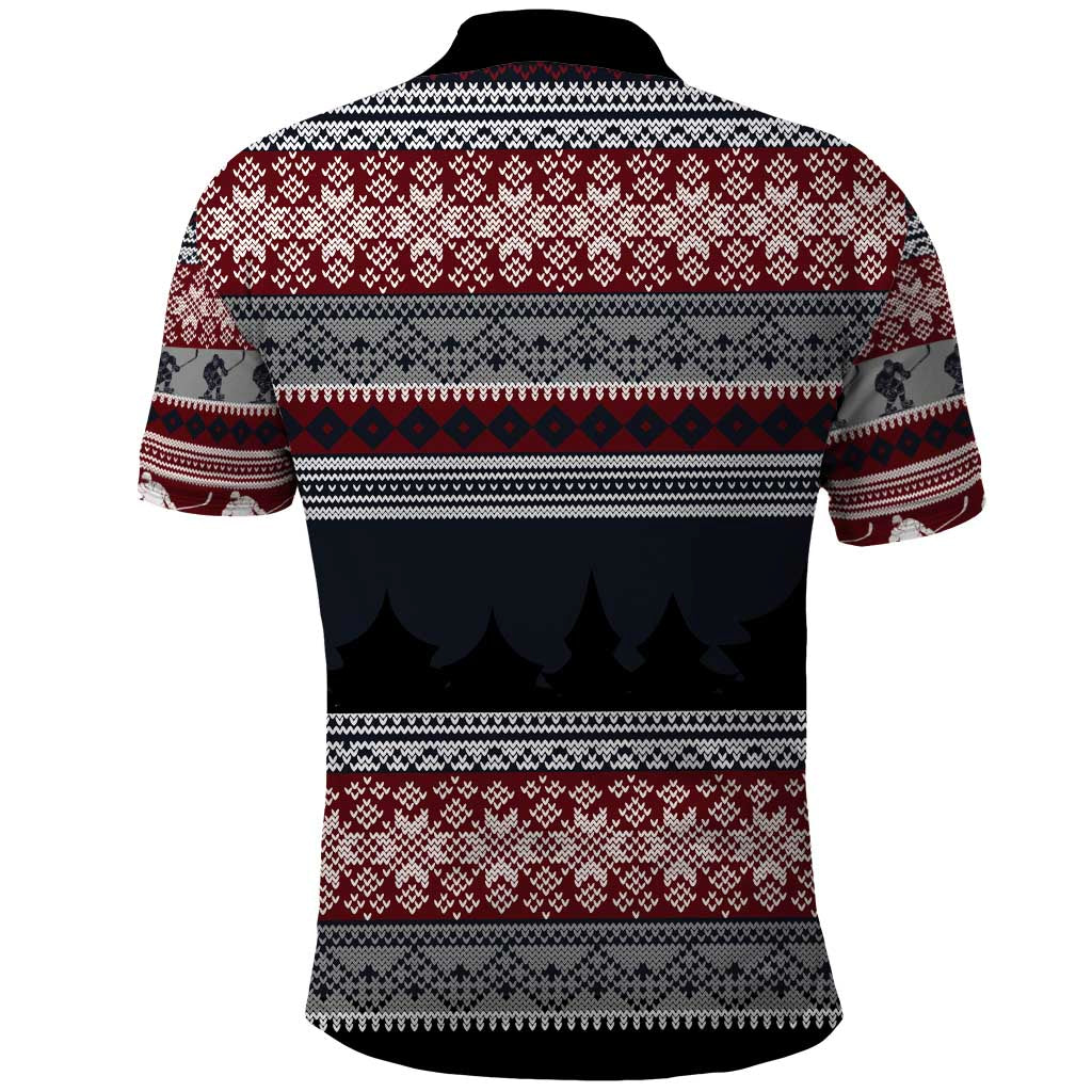 Hockey Checking It Once Checking It Twice Polo Shirt Santa Playing Ice Hockey Christmas DT04 - Wonder Print Shop