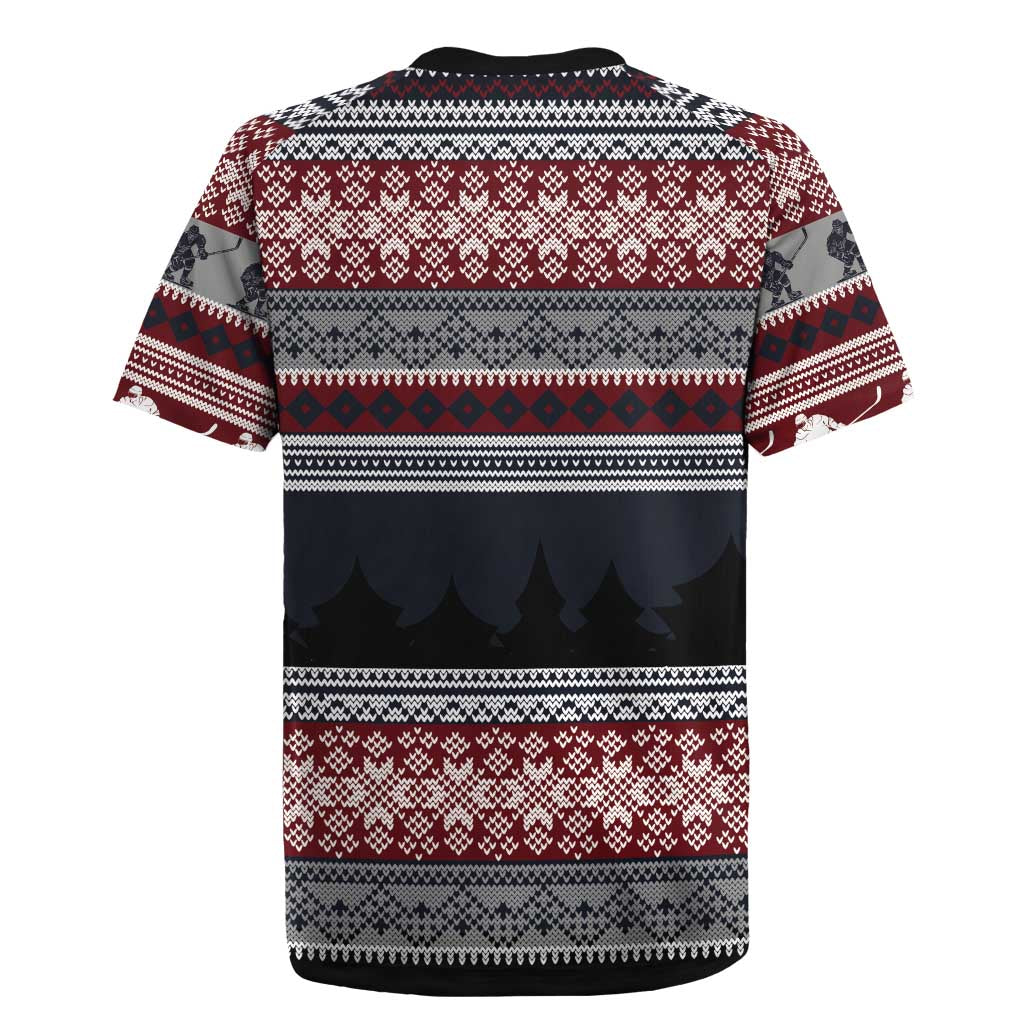 Hockey Checking It Once Checking It Twice Rugby Jersey Santa Playing Ice Hockey Christmas DT04 - Wonder Print Shop