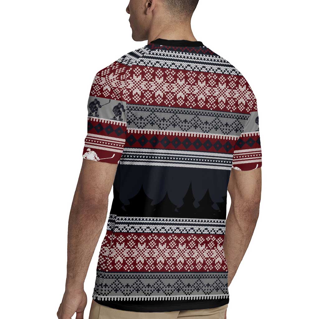 Hockey Checking It Once Checking It Twice Rugby Jersey Santa Playing Ice Hockey Christmas DT04 - Wonder Print Shop