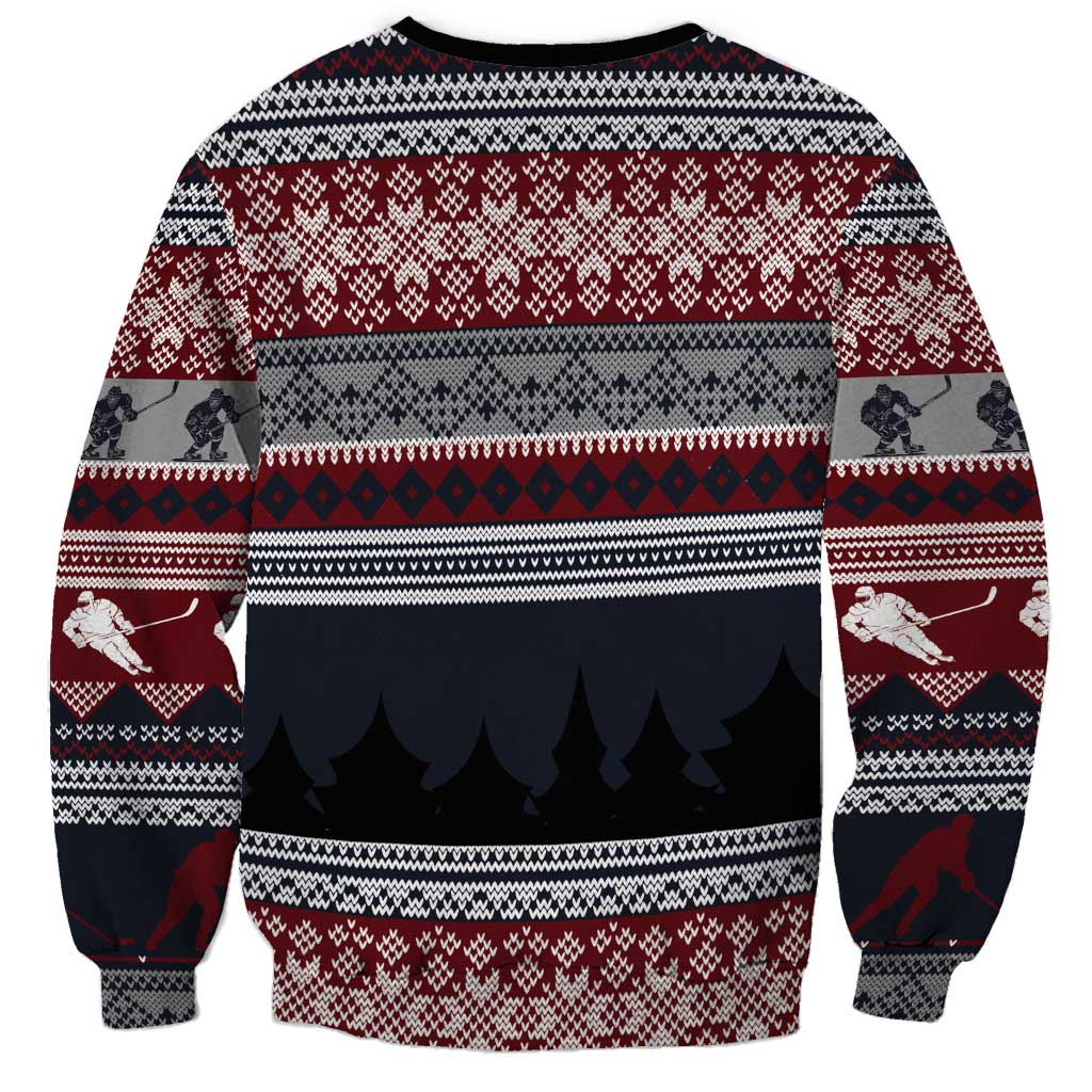 Hockey Checking It Once Checking It Twice Sweatshirt Santa Playing Ice Hockey Christmas DT04 - Wonder Print Shop