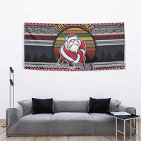Hockey Checking It Once Checking It Twice Tapestry Santa Playing Ice Hockey Christmas DT04 - Wonder Print Shop