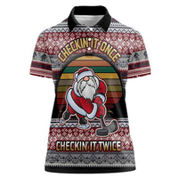 Hockey Checking It Once Checking It Twice Women Polo Shirt Santa Playing Ice Hockey Christmas DT04 - Wonder Print Shop