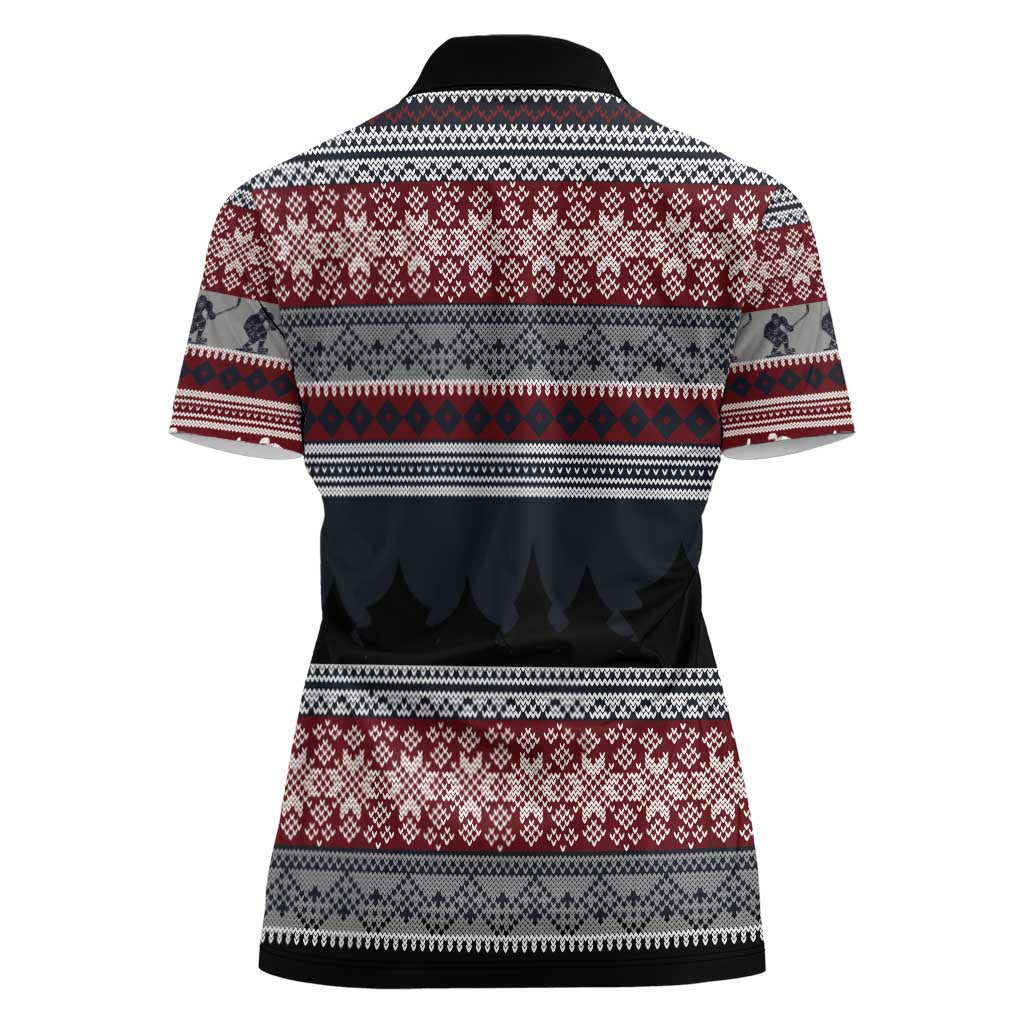 Hockey Checking It Once Checking It Twice Women Polo Shirt Santa Playing Ice Hockey Christmas DT04 - Wonder Print Shop