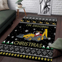 Im Digging Christmas Area Rug Tractor Santa Claus DT04 - Wonder Print Shop