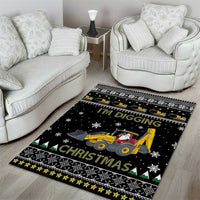 Im Digging Christmas Area Rug Tractor Santa Claus DT04 - Wonder Print Shop