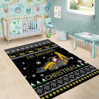 Im Digging Christmas Area Rug Tractor Santa Claus DT04 - Wonder Print Shop