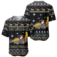 Im Digging Christmas Baseball Jersey Tractor Santa Claus DT04 - Wonder Print Shop