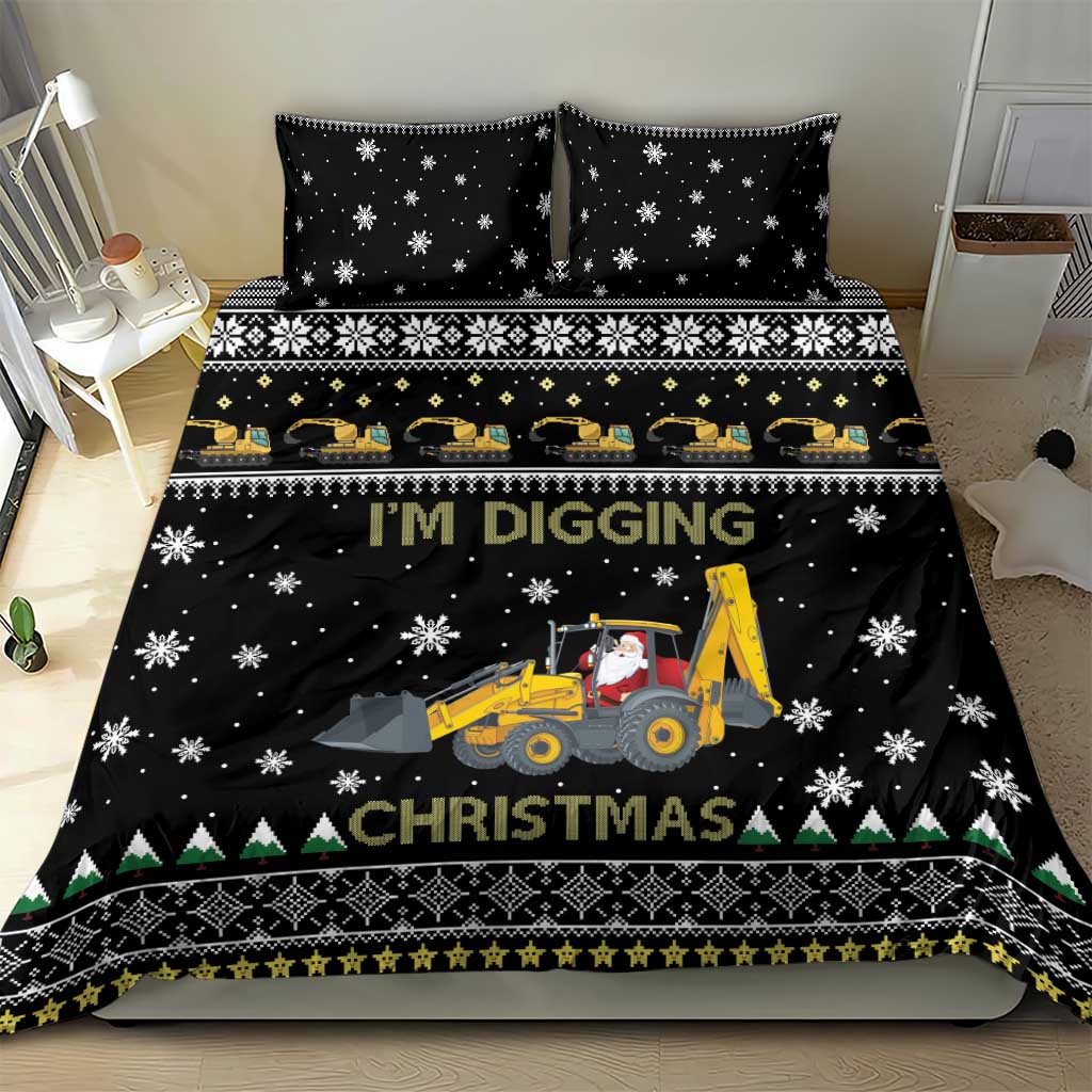 Im Digging Christmas Bedding Set Tractor Santa Claus DT04 - Wonder Print Shop