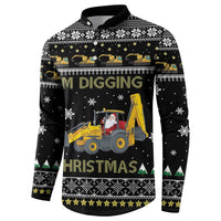 Im Digging Christmas Button Sweatshirt Tractor Santa Claus DT04 - Wonder Print Shop