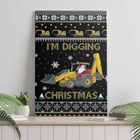 Im Digging Christmas Canvas Wall Art Tractor Santa Claus DT04 - Wonder Print Shop