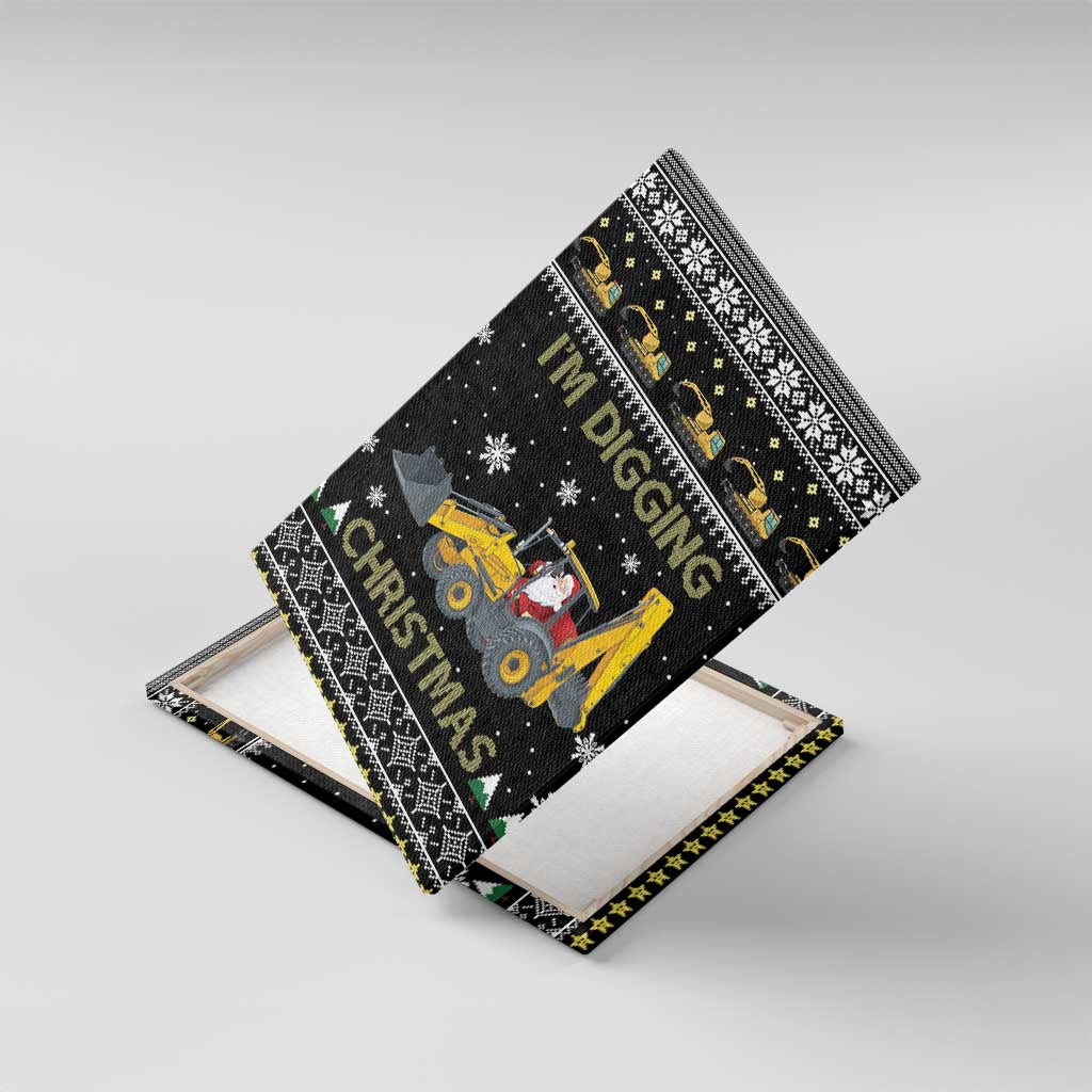 Im Digging Christmas Canvas Wall Art Tractor Santa Claus DT04 - Wonder Print Shop