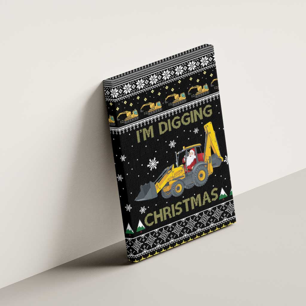 Im Digging Christmas Canvas Wall Art Tractor Santa Claus DT04 - Wonder Print Shop