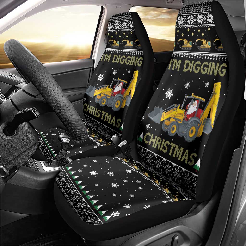 Im Digging Christmas Car Seat Cover Tractor Santa Claus DT04 - Wonder Print Shop