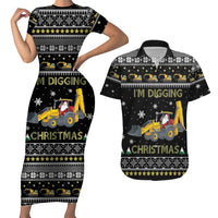 Im Digging Christmas Couples Matching Short Sleeve Bodycon Dress and Hawaiian Shirt Tractor Santa Claus DT04 - Wonder Print Shop