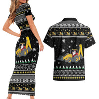 Im Digging Christmas Couples Matching Short Sleeve Bodycon Dress and Hawaiian Shirt Tractor Santa Claus DT04 - Wonder Print Shop