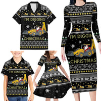 Im Digging Christmas Family Matching Long Sleeve Bodycon Dress and Hawaiian Shirt Tractor Santa Claus DT04 - Wonder Print Shop