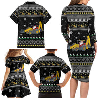 Im Digging Christmas Family Matching Long Sleeve Bodycon Dress and Hawaiian Shirt Tractor Santa Claus DT04 - Wonder Print Shop