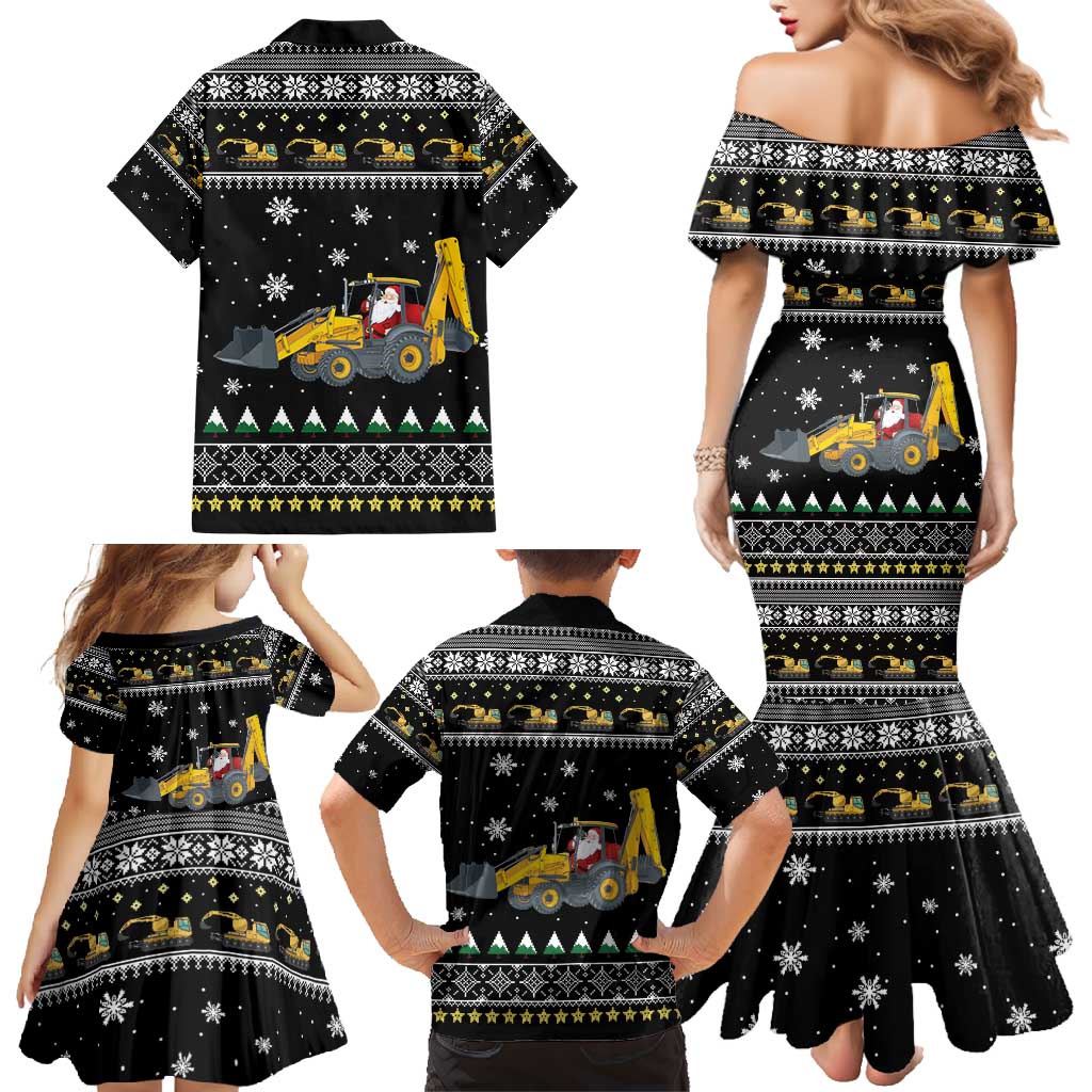 Im Digging Christmas Family Matching Mermaid Dress and Hawaiian Shirt Tractor Santa Claus DT04 - Wonder Print Shop