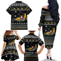 Im Digging Christmas Family Matching Off The Shoulder Long Sleeve Dress and Hawaiian Shirt Tractor Santa Claus DT04 - Wonder Print Shop