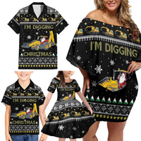Im Digging Christmas Family Matching Off Shoulder Short Dress and Hawaiian Shirt Tractor Santa Claus DT04 - Wonder Print Shop