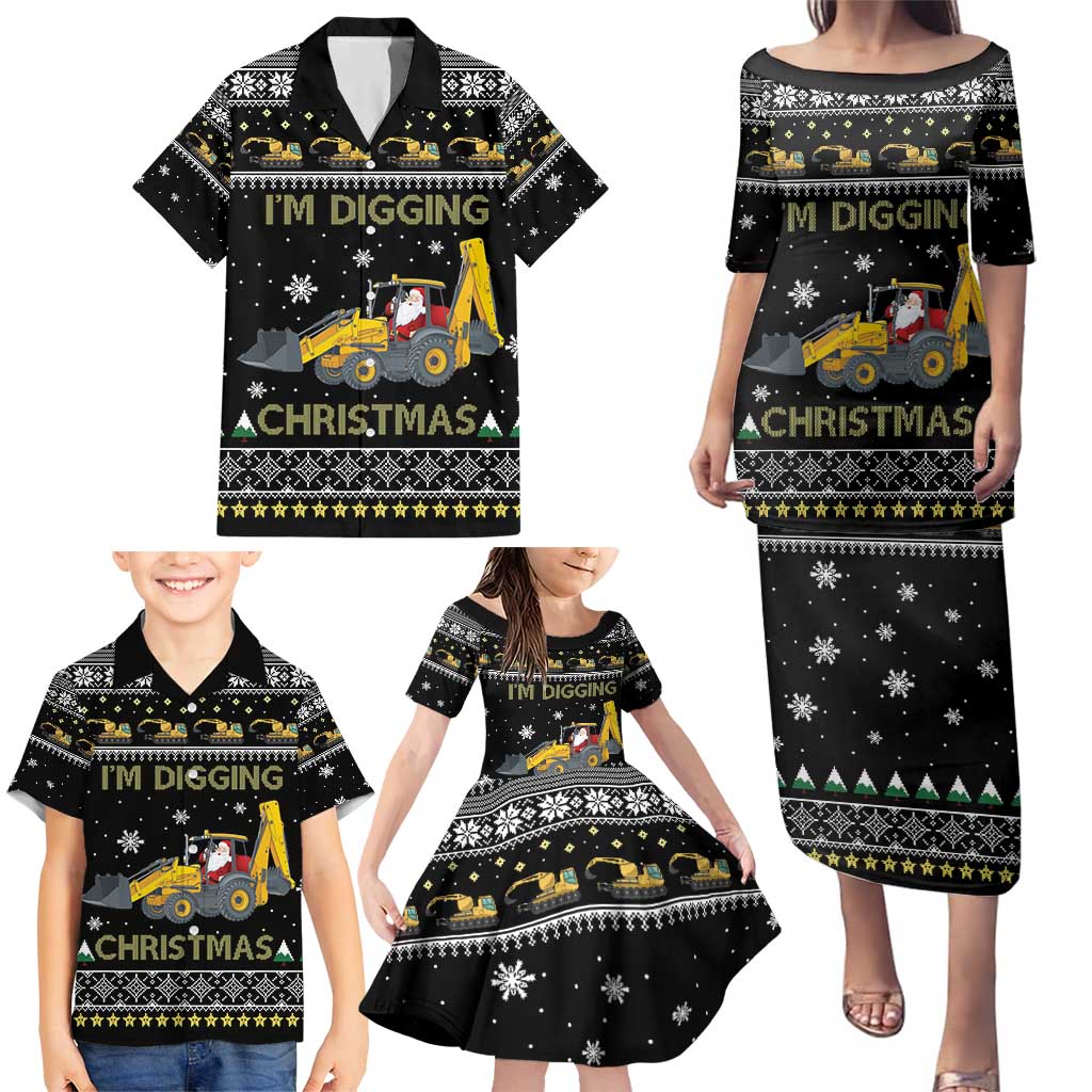 Im Digging Christmas Family Matching Puletasi and Hawaiian Shirt Tractor Santa Claus DT04 - Wonder Print Shop