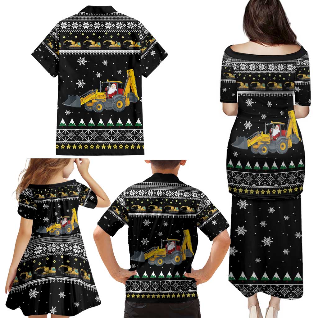Im Digging Christmas Family Matching Puletasi and Hawaiian Shirt Tractor Santa Claus DT04 - Wonder Print Shop