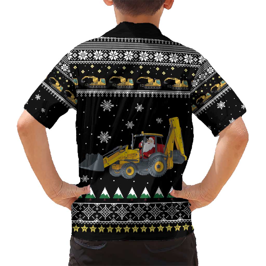 Im Digging Christmas Family Matching Short Sleeve Bodycon Dress and Hawaiian Shirt Tractor Santa Claus DT04 - Wonder Print Shop