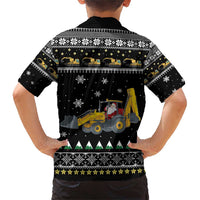 Im Digging Christmas Family Matching Short Sleeve Bodycon Dress and Hawaiian Shirt Tractor Santa Claus DT04 - Wonder Print Shop