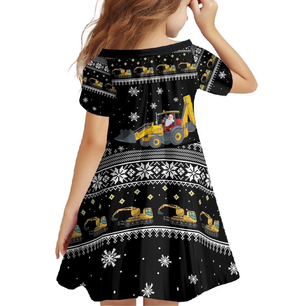 Im Digging Christmas Family Matching Short Sleeve Bodycon Dress and Hawaiian Shirt Tractor Santa Claus DT04 - Wonder Print Shop