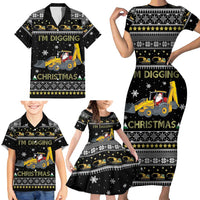 Im Digging Christmas Family Matching Short Sleeve Bodycon Dress and Hawaiian Shirt Tractor Santa Claus DT04 - Wonder Print Shop