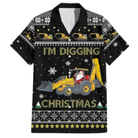 Im Digging Christmas Family Matching Short Sleeve Bodycon Dress and Hawaiian Shirt Tractor Santa Claus DT04 - Wonder Print Shop
